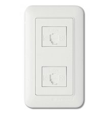 Розетка 2-местная телефонная SHIN DONG-A WST 1426 WH