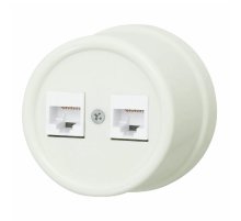 Розетка RJ45 информационная двойная Bironi Лизетта B1-302-211