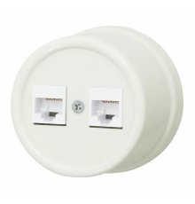 Розетка RJ45 информационная двойная Bironi Лизетта B1-302-211