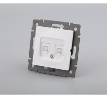 Механизм компьютерной розетки двойной Arlight SCT-MPC2-PL-WH-V (RJ-45, CAT6) 049854