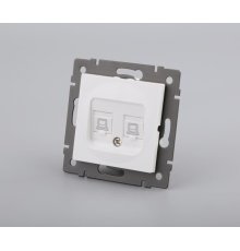Механизм компьютерной розетки двойной Arlight SCT-MPC2-PL-WH-V (RJ-45, CAT6) 049854