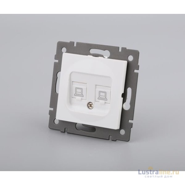 Механизм компьютерной розетки двойной Arlight SCT-MPC2-PL-WH-V (RJ-45, CAT6) 049854