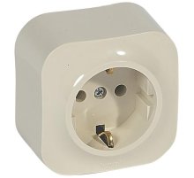 Розетка 2К+З Legrand Quteo 16A 250V с/з слоновая кость 782241