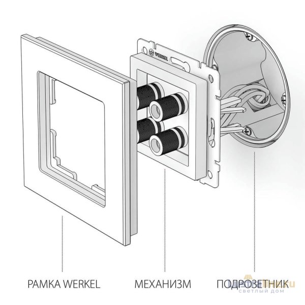 Акустическая розетка Werkel cеребряный рифленый W1185009 4690389159916