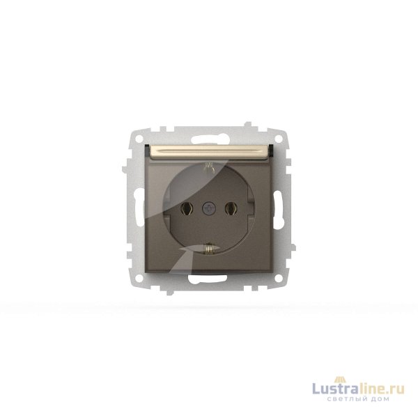 Розетка с крышкой и заземлением ELBI Zena Vega 609-012500-218