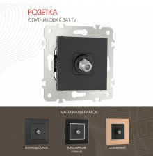 Розетка спутниковая SAT TV Arte Milano 203.42-1.black