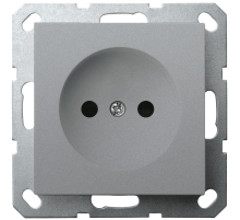 Розетка Jasmart без заземления цвет алюминий с защитными шторками (2P) 16A 250V G5503S