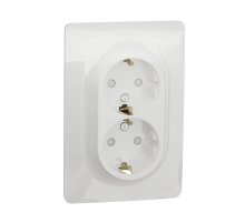 Розетка двойная Schneider Electric Unica New с/з со шторками NU206718