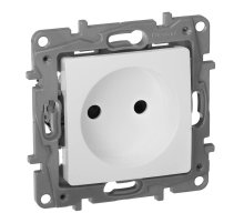 Розетка 2К Legrand Etika 16A 250V б/з со шторками винтовой зажим белая 672234