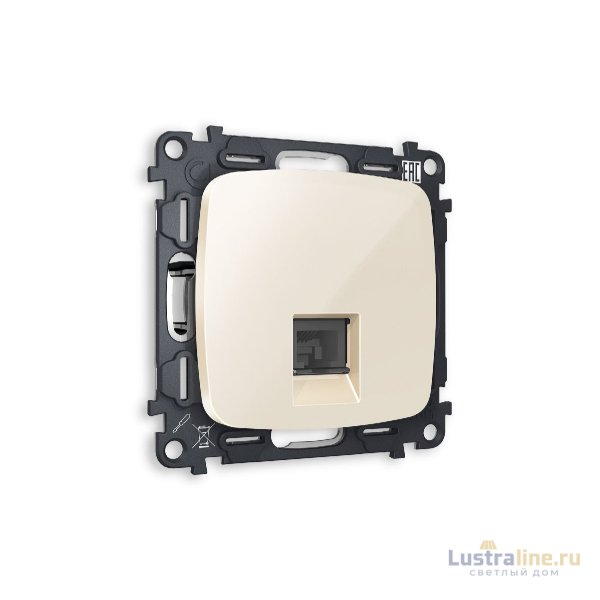 Комплект механизма компьютерной розетки RJ-45(8P8C) CAT6 со шторкой Ambrella Volt Omega MO312010