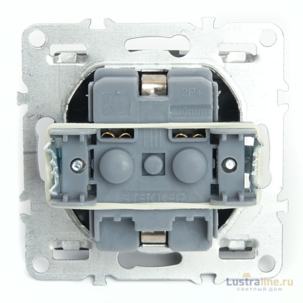 Розетка 1-местная с/з с защитной шторкой Stekker Эрна PST16-9112-03 49156