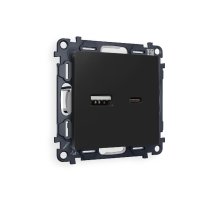 Комплект механизма розетки 2USB A+C 20W (быстрая зарядка) Ambrella Volt Alfa MA811010