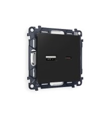 Комплект механизма розетки 2USB A+C 20W (быстрая зарядка) Ambrella Volt Alfa MA811010