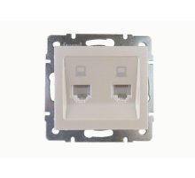 Розетка компьютерная двойная Lezard Rain 703-3088-141