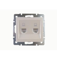Розетка компьютерная двойная Lezard Rain 703-3088-141