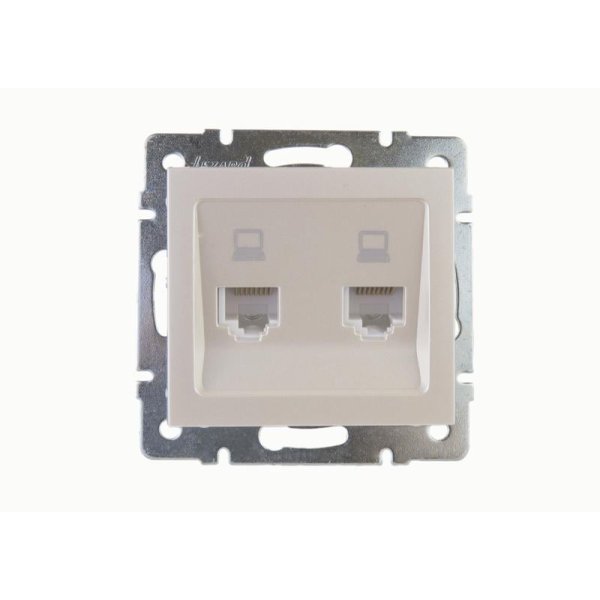 Розетка компьютерная двойная Lezard Rain 703-3088-141