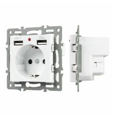 Механизм розетки с USB зарядкой Arlight SCT-MUAA-PL-WH (250V, 16A) 043733