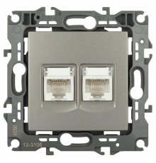 Розетка компьютерная двойная RJ45 Эра 12-3108-16 Б0065665