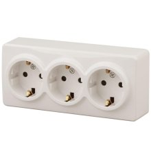 Розетка ЭРА Эксперт 3х2P E Schuko 16A 250V 11-2208-02 Б0020701