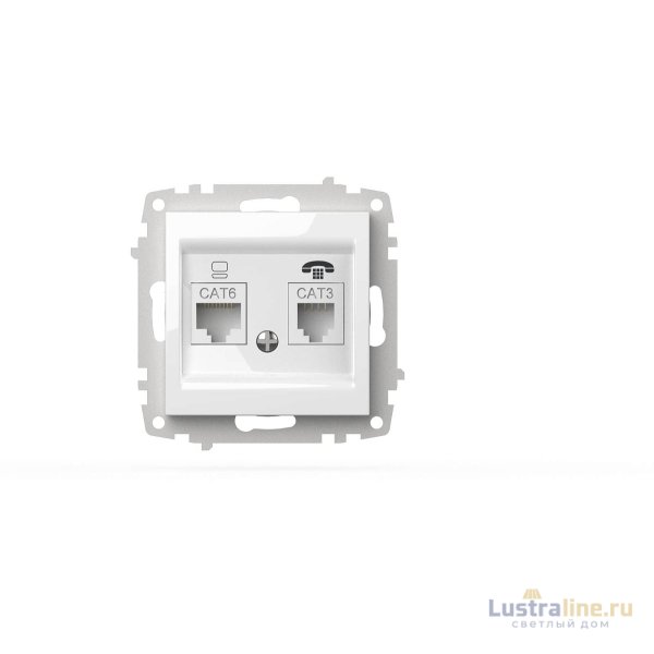 Розетка компьютерная + TF. (Cat 6) ELBI Zena Vega 609-015600-249