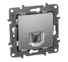 Розетка телефонная RJ11 Legrand Etika алюминий 672440