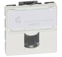 Розетка компьютерная RJ45 Legrand Mosaic UTP 5 кат белая 076554