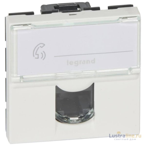 Розетка компьютерная RJ45 Legrand Mosaic UTP 5 кат белая 076554