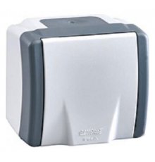 Розетка на 1 пост без заземления Mono Electric Octans IP54 16A 250В бело-серый 154-020006-116