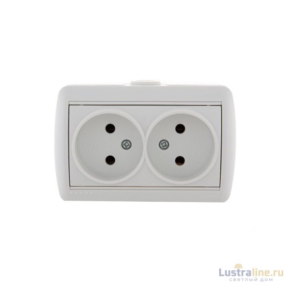 Розетка двойная б/з Lezard Nata 710-0200-128