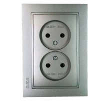 Розетка на 2 поста без заземления Mono Electric Despina 16A 250В антрацит 102-242405-121 Розетка на 2 поста без заземления Mono Electric Despina 16A 250В антрацит 102-242405-121