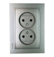 Розетка на 2 поста без заземления Mono Electric Despina 16A 250В антрацит 102-242405-121