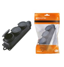 Розетка трехместная с заглушками TDM Electric SQ0612-0008