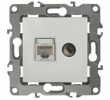 Розетка комбинированная RJ45+TV Эра 12-3110-01 Б0027441
