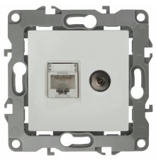 Розетка комбинированная RJ45+TV Эра 12-3110-01 Б0027441