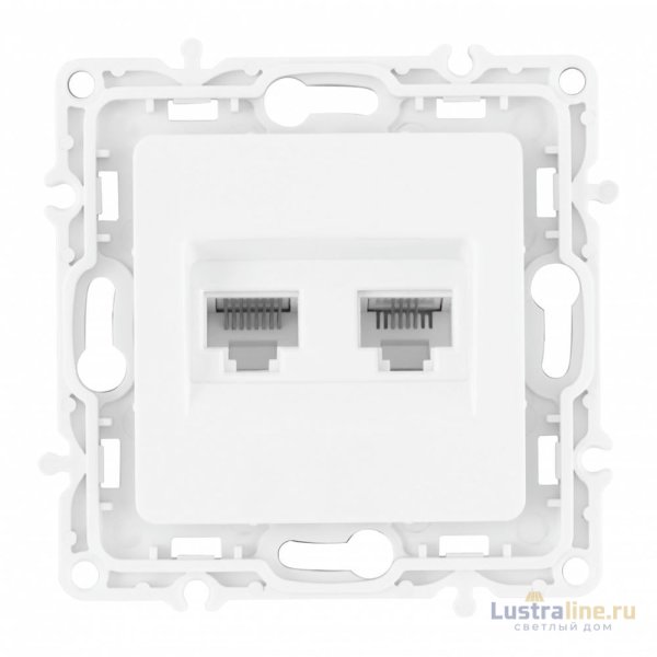 Розетка телефонная RJ11 + компьютерная RJ45 Arte Milano 217.44-1.white