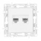 Розетка телефонная RJ11 + компьютерная RJ45 Arte Milano 217.44-1.white