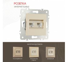 Розетка двойная RJ45 Arte Milano 203.45-2.shampan