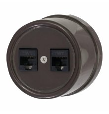 Розетка RJ45 информационная двойная Bironi Лизетта B1-302-22