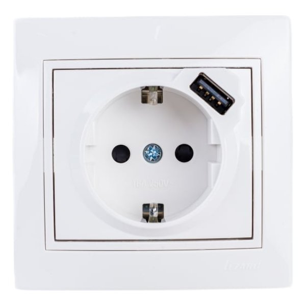 Розетка с/з + USB Lezard Mira 701-0202-181