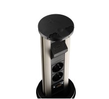 Блок розеток 12J (2 секции, USB type A+C + RJ45 + HDMI) беспроводная зарядка Mebax 00-00002597 Блок розеток 12J (2 секции, USB type A+C + RJ45 + HDMI) беспроводная зарядка Mebax 00-00002597