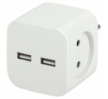 Разветвитель электрический Эра SP-2-USB-W Б0049531