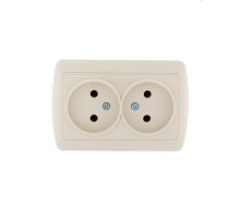 Розетка двойная б/з Lezard Demet 711-0300-128