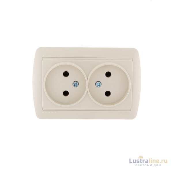 Розетка двойная б/з Lezard Demet 711-0300-128