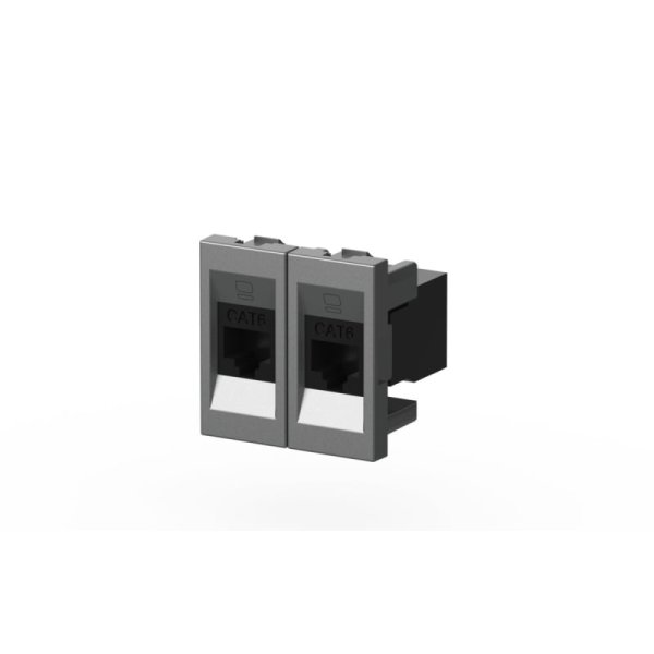 Розетка компьютерная двухместная (Cat 6) ELBI Moda Vox 611-041032-248