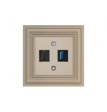 Розетка HDMI USB Liregus Retro 29-140