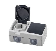 Блок розетка 1-местная выключатель 1-клавишный Stekker 32759