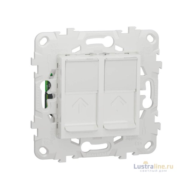 Розетка компьютерная RJ45X2 Schneider Electric Unica New Cat. 6 UTP NU542418