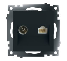 Розетка телевизионная и компьютерная RJ-45 Feron GLS00-7106-05 Катрин 49182