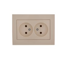 Розетка двойная б/з Lezard Rain 703-0303-128 Розетка двойная б/з Lezard Rain 703-0303-128