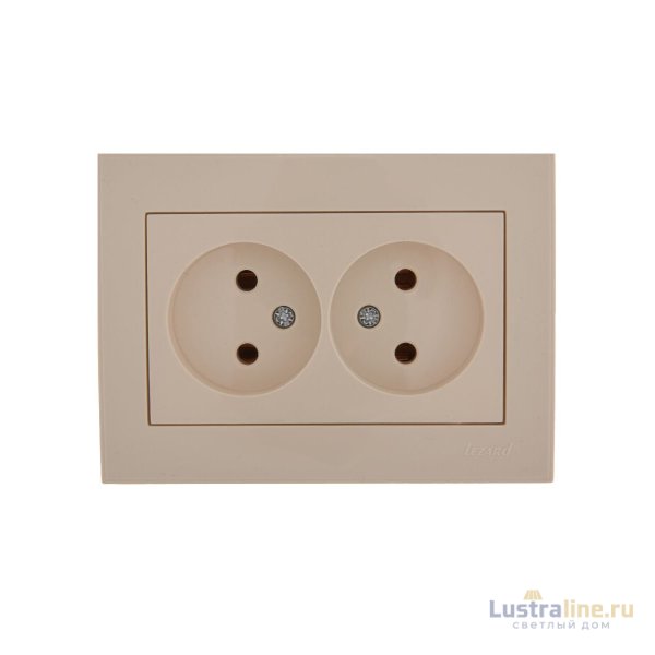 Розетка двойная б/з Lezard Rain 703-0303-128